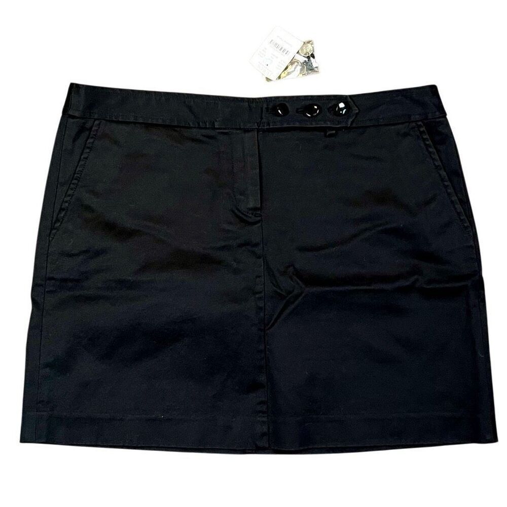 New! NWT J. Crew Cotton Front Zip Stretch Above Knee Unlined Mini Skirt 10